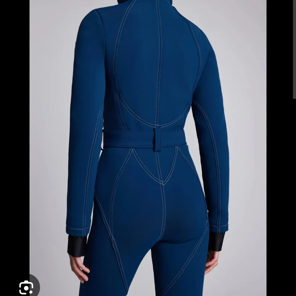 Chic Blue Belted Jumpsuit - Picture 13 of 16